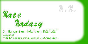 mate nadasy business card